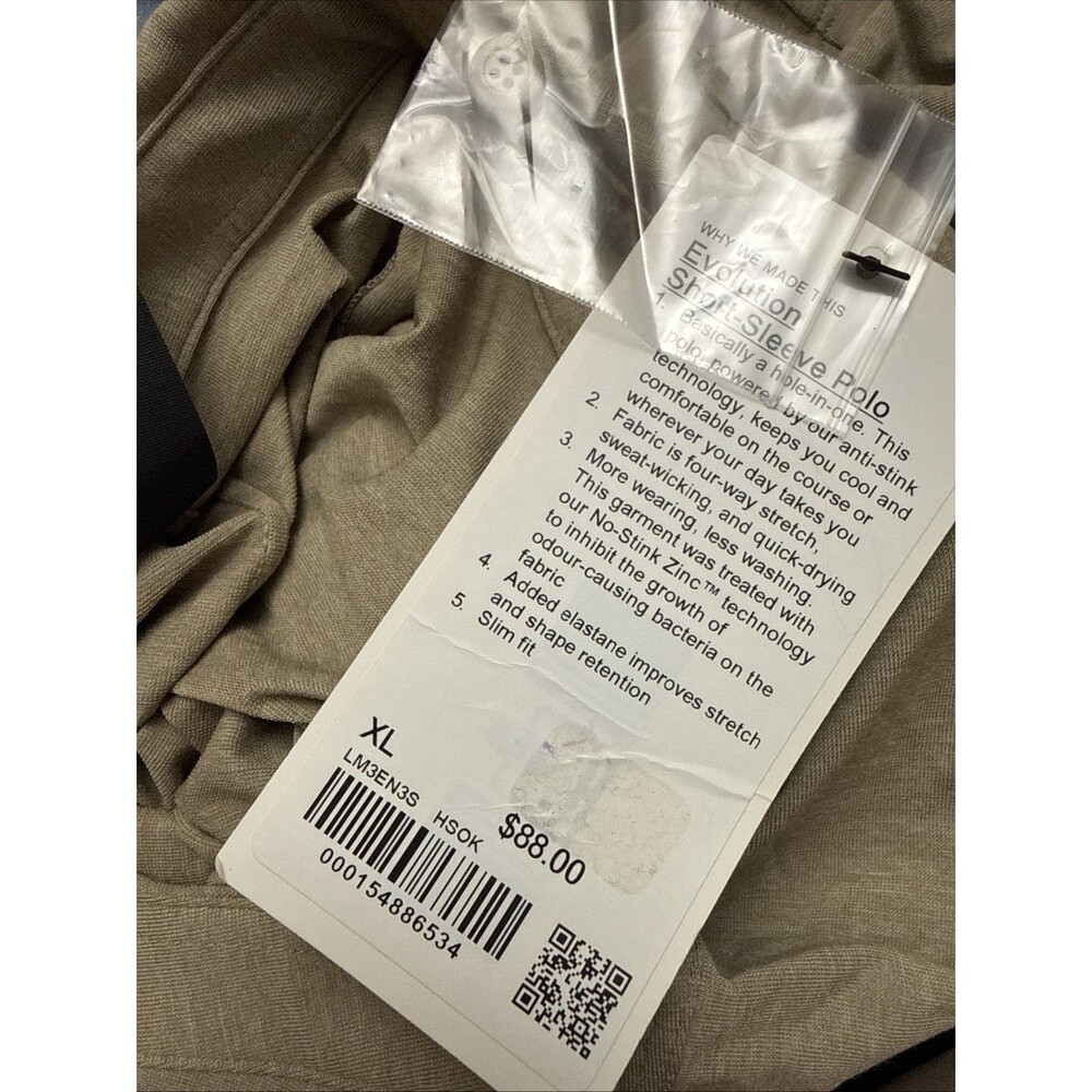 Lululemon Men’s Evolution Long Sleeve Polo Gray HSOK Golf Shirt Sz XL New $88 - Picture 4 of 4